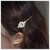 Iaceble Boho Rhinestone Hair Clips Pin Crystal Leaf Hairclip Hairpin Silver Leaf Side Clips Barrette Shining Leaves Head Clip Bobby Pin Bridal CZ Hea