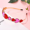 JERTOCLE Valentine's Day Heart Headbands for Women Glitter Rhinestone Headbands Heart Hair Hoops Hair Accessories Hairband Glitter Headwear Gifts (Mi