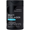 Sports Research® Multi Collagen Pills for Women & Men - Collagen Peptides (Type I, II, III, V, X) Enhanced with Hyaluronic Acid & Vitamin C - Gluten