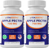 Vitamatic Apple Pectin 700mg  120 Vegetarian Capsules per Bottle | 2-Pack (240 Vegetarian Capsules) Natural Dietary Fiber Supplement  Supports Dige