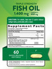 Nature's Truth Triple Strength Fish Oil 1400 mg | 850 mg Omega-3 | 60 Softgels | Non-GMO & Gluten Free