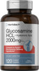 Horbäach Glucosamine HCL | with Hyaluronic Acid | 2000mg | 120 Coated Caplets | Non-GMO & Gluten Free Supplement