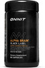 ONNIT Alpha Brain Black Label Capsules, IGEN Non-GMO Tested Citicoline Brain Supplement for Concentration and Memory, Lions Mane, Lutemax Lutein, L