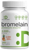 Bromelain Supplement 2,000mg Per Serving, 240 Capsules  Natural Proteolytic Enzymes from Fresh Pineapple  Supports Nutrient Digestion