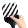 Black Soft 'N Style Hair Pick for Styling Women's and Men's Curly Hair, Plastic Detangler for Wigs, Braids, and Afros