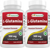 Best Naturals L-Glutamine 500mg, 250 Tablets (250 Count (Pack of 2))