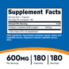 Nutricost N-Acetyl L-Cysteine (NAC) 600mg, 180 Capsules - Non-GMO, Gluten Free