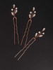 fxmimior 3 PCS Bridal Women Vintage Wedding Party Hair Pins Crystal Hair Accessories (rose gold)