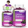 High Absorption Calcium Gummies, Calcium Magnesium Zinc with Magnesium Glycinate, Potassium, Vitamin D3 for Women & Men- Blueberry Flavor 120 Cts