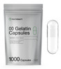 Empty Capsules Size 00 | 1000 Clear Gelatin Capsules | Resealable Bag | Non-GMO, Gluten Free | By Horbaach