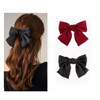 Bow Barrettes Clips for Women Girls Hair Accessories, Big Bowknot Hair Clip Girls Hair Bows for Women Red Black Hair Bow Clips Barrette 2Pcs