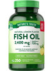 Nature's Truth Burpless Fish Oil 2400mg | 250 Softgels | 720 mg Omega 3 | Natural Lemon Flavor Pills | Non-GMO & Gluten Free Supplement