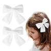 2PCS Velvet Hair Bows White Hair Ribbon Clips 4" Big Fall Alligator Clips Hair Accessories for Women Girls Toddlers Kids Baby