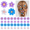 BBTO 24 Pcs Mini Flower Hair Clip for Girls Women Lily Daisy Flower Small Hair Pin Wedding Bridesmaid Bridal Clips Elegant Hair Accessory for Party D