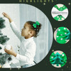 2PCS Christmas Green Bow Hair Clips Cute Glitter Xmas Tree Hair Bows Alligator Hair Clips Silver Sequins Hair Accessories Christmas Hair Barrette for
