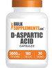 BulkSupplements D-Aspartic Acid Capsules - DAA Supplement for Men & Women, D-Aspartic Acid 3000mg - Unflavored & Soy Free, 6 Capsules per Serving, 18