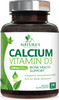 Calcium Supplement 1200 mg - with Vitamin D3 for Best Absorption - Supports Immune Health, Bones & Teeth - Nature's Calcium Carbonate + 1600 IU of D3