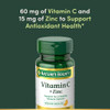 Nature's Bounty Vitamin C + Zinc, Vitamin Supplement, Supports Immune Health, 60 mg, 60 Tablets