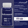 LongLifeNutri Policosanol 100mg - 200 Vegetarian Capsules, Natural Sugar Cane Supplement for Balanced Cholesterol, 3-Month Supply, Non-GMO, Lab Teste