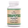 Serrapeptase 240,000 SPU Max Potency (120 Veggie Capsules) Proteolytic Enzyme for Sinus, Respiratory and Joint Health (Non-GMO, Gluten Free, Vegetari