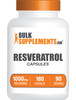 BulkSupplements.com Resveratrol Capsules - Resveratrol Supplement, Antioxidants Supplement, Resveratrol 1000mg - Gluten Free, 2 Capsules per Serving,