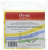 Annie Snap-On Magnetic Hair Rollers  Medium 3/4 Inch with Locking Snap-Over Hood  Secure Hold No Pins Needed  Yellow, 12 Count
