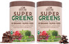 COUNTRY FARMS Super Greens Chocolate Flavor, 50 Organic Super Foods, USDA Organic Drink Mix, Fruits, Vegetables, Super Greens, Mushrooms & Probiotics