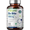 biophix Ox Bile 1000 mg with BioPerine 120 Veggie Capsules - High Absorption Digestive Enzymes Supplement - Liver Metabolic GI Fat Metabolism Support