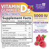 Vitamin D3 Gummies 5000 IU (125 mcg) - 3X Strength Immune Support and Bone Support, Vitamin D Gummy Dietary Supplement, Nature's Berry D Vitamin Supp