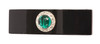 Caravan Hand Decorated Fench Black with Large Emerald and Swarovski Crystal Stones, .65 Ounce