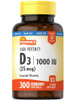 Sundance Vitamin D3 1000 IU | 300 Softgels | High Potency | Essential Vitamin Formula | Non-GMO and Gluten Free Supplement