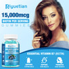 Riyuetian - Biotin Gummies 15000mcg with Collagen for Adults Women & Men - Hair, Skin & Nails Gummies with Biotin - Collagen for Woman - Vegan, Non-G