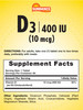 Sundance Vitamin D3 400 IU (10 mcg) | 60 Vegetarian Tablets | Essential Vitamin Supplement | Vegetarian, Non-GMO, and Gluten Free Formula