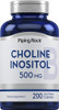 Piping Rock Choline Inositol Supplements | 500mg | 200 Capsules | Choline Bitartrate & Myo-Inositol | Non-GMO, Gluten Free