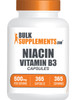 BulkSupplements.com Niacin Capsules - Niacin Supplement, Vitamin B3 - Gluten Free, 1 Capsule per Serving, 365 Capsules (Pack of 1)