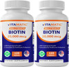 Vitamatic High Potency Biotin 20000 mcg (20mg) with Keratin 100mg - 120 Vegetarian Tablets - Biotin Supplements for Healthy Hair Skin & Nails for Adu