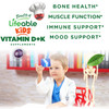 Lifeable Kids Vitamin D3 K2 Gummies | 500iu D3 and K2 100mcg | Great Tasting D3 and K2 Supplements | for Bone Health and Immunity | VIT D3 K2 for Kid
