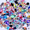 Crystal AB Mix Colors Rhinestones - 300pcs Non Hotfix Flatback Acrylic Nail Stones for 3D Nails Art Decorations