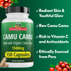 Peruvian Naturals Organic Vitamin C from Camu Camu Capsules 1,500mg - 150 Vegan Pills, Natural Vitamin C from Whole Food Camu Berry Organic, Non-GMO