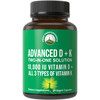 Peak Performance Advanced Vitamin D 10000 IU with All 3 Types of Vitamin K Capsules 10,000 IU Vitamin D3 and Vitamin K2, K1, MK-7 (MK7), MK4 Suppleme