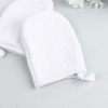 Lurrose 3Pcs Microfiber Face Cleansing Gloves Makeup Remover Face Cleansing Towel Cloth Spa Mitts Soft Washing for Women Ladies Students White