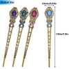 4 Pcs Chinese Vintage Rhinestone Hair Chopsticks Hair Clip Chignon Pin Hair Decor flower Hairpin Metal Hair Stick for Women