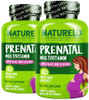 NATURELO Prenatal Multivitamin with Gentle Chelated Iron, Methyl Folate, Plant Calcium & Choline - Vegan, Vegetarian - Non-GMO - Gluten Free - 180 Ca