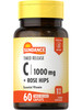 Sundance Vitamin C 1000mg with Rose Hips | 60 Coated Caplets | Timed Release | Vegetarian, Non-GMO, and Gluten Free Supplement