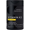 Sports Research Vitamin K2 as MK-7 100mcg with Coconut MCT Oil - 120 Veggie Softgels (4 Month Supply) Vegan Certified, Non-GMO Verified, Gluten & Soy