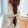 Bow Scrunchies For Long Hair - 8 Pcs Chiffon Satin Scrunchies Silk With Bow Scarf, Solid Stripe Flower Color, Ponytail Holder With Tail, Rabbit Bunny