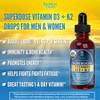 USDA Organic Liquid Vitamin D3 K2 Drops for Adults | Superdose 8000IU Pure Vitamin D3 | 60 Serv | Vitamin D K2 Supplement for Immune Support & Bone H