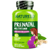 NATURELO Prenatal Multivitamin with Gentle Chelated Iron, Methyl Folate, Plant Calcium & Choline - Vegan, Vegetarian - Non-GMO - Gluten Free - 180 Ca