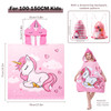 MOKANI Kids Hooded Poncho Towels, Soft & Absorbent Microfiber Beach Towel, Swimming Pool Changing Robe Bathrobe Bath Towel