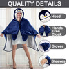 Penguin Wearable Hooded Blanket for Adults  Super Soft Warm Cozy Plush Flannel Fleece & Sherpa Hoodie Throw Cloak Wrap - Penguin Gifts for Women Adu